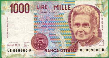 �C�^���A�ʉ݁A1000�������U�O�~��